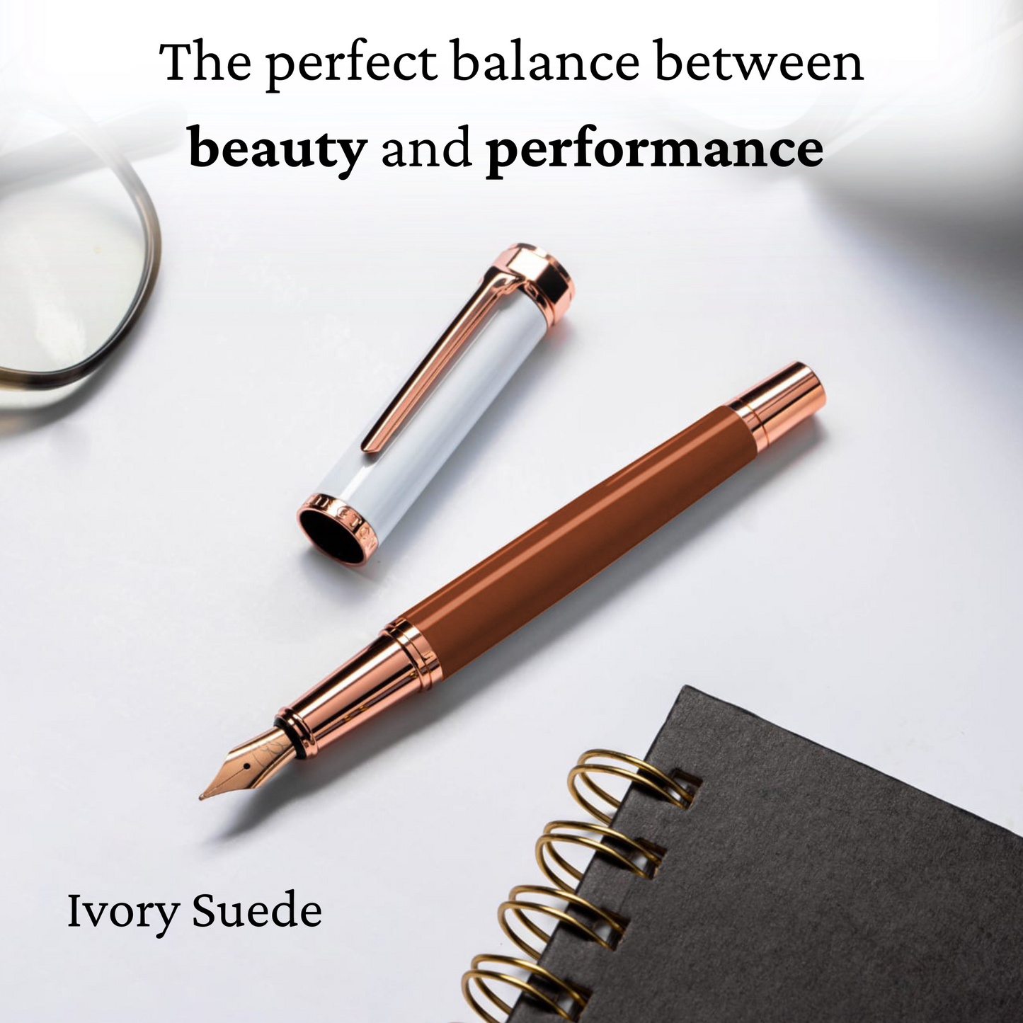 Ivory Suede Fountain Pen