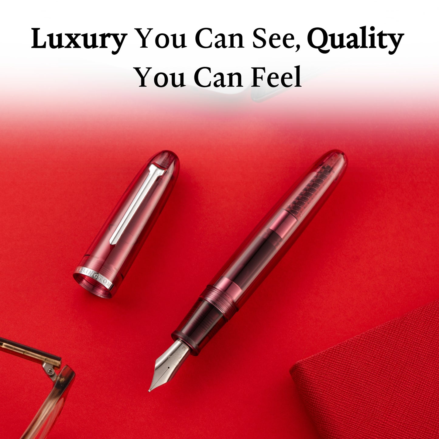 Crimson Clarity - Transparent Fountain Pen