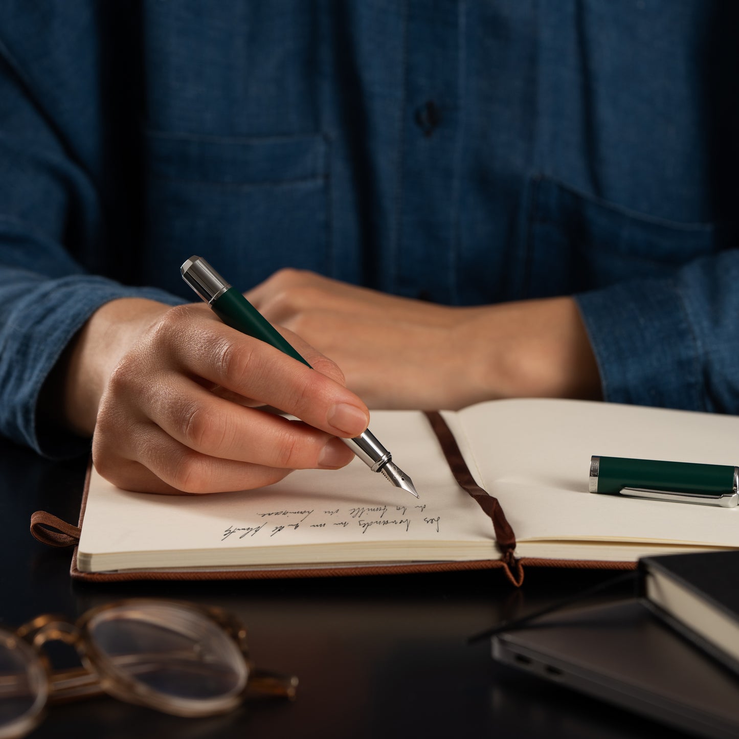 Emerald Sterling Pocket Size Fountain Pen